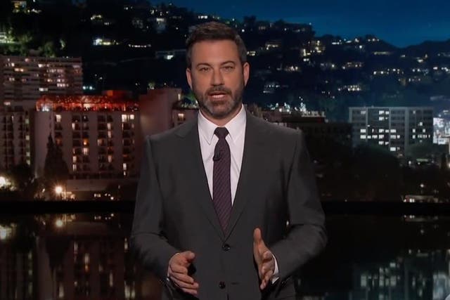 Jimmy Kimmel giving his opening monologue about the Roy Moore spat