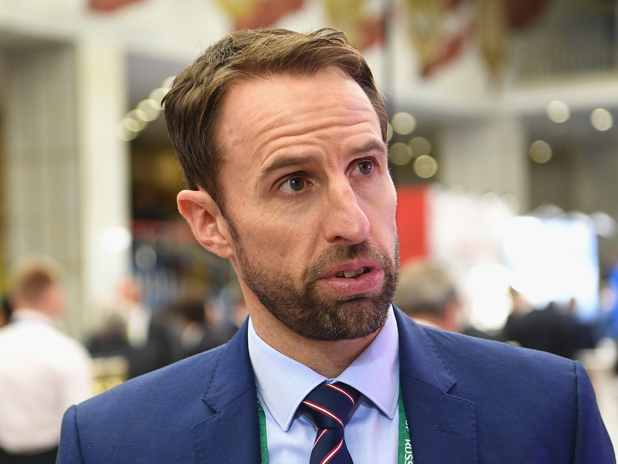 Gareth Southgate pictured at Friday's ceremonial draw in Moscow