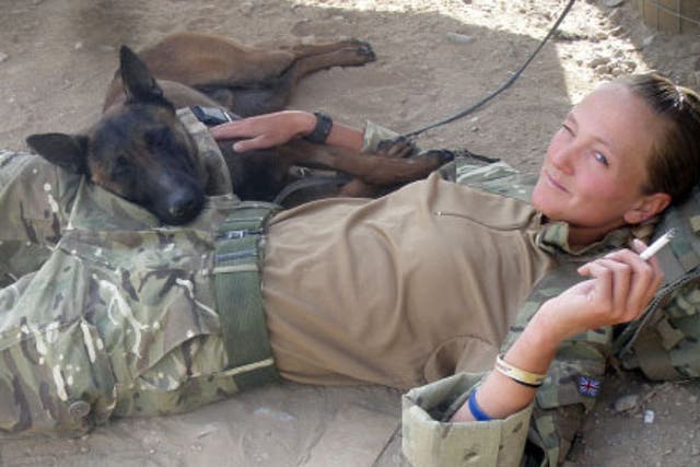 Lance Corporal Kelly Wolstencroft and her dog Kevin