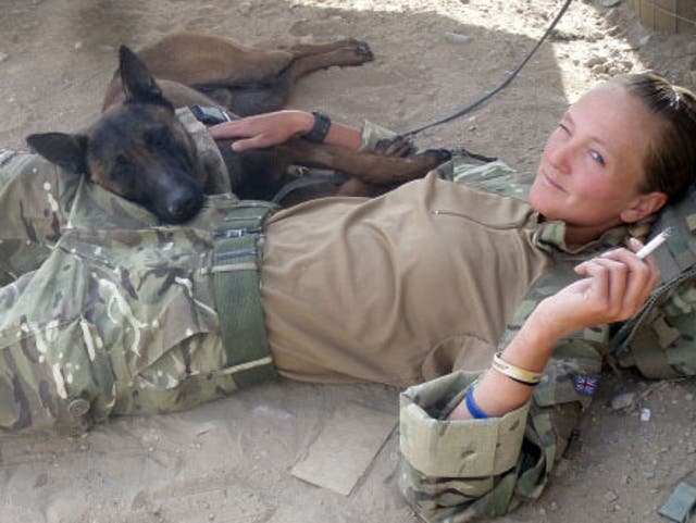Lance Corporal Kelly Wolstencroft and her dog Kevin