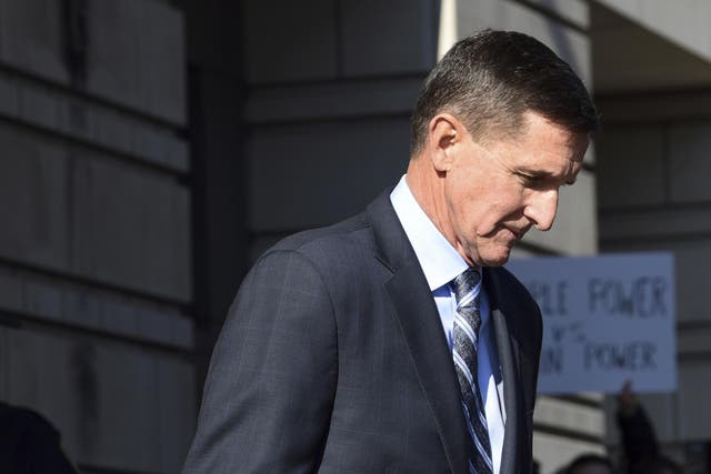 Former Trump national security adviser Michael Flynn leaves federal court in Washington