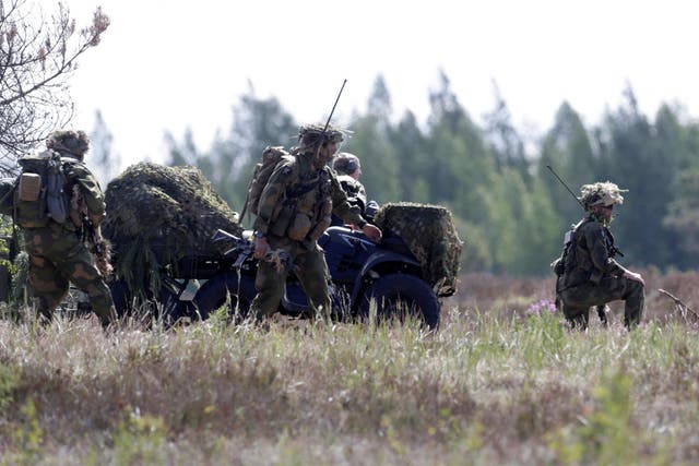Norwegian army soldiers take part in the 'Saber Strike' Nato military exercise in Adazi, in 2016