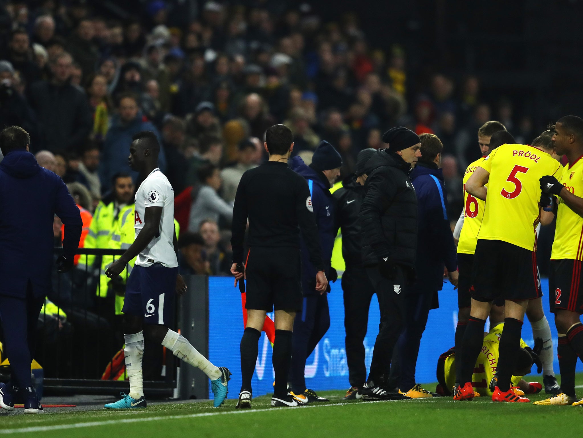 Sanchez was given his marching orders at the start of the second-half