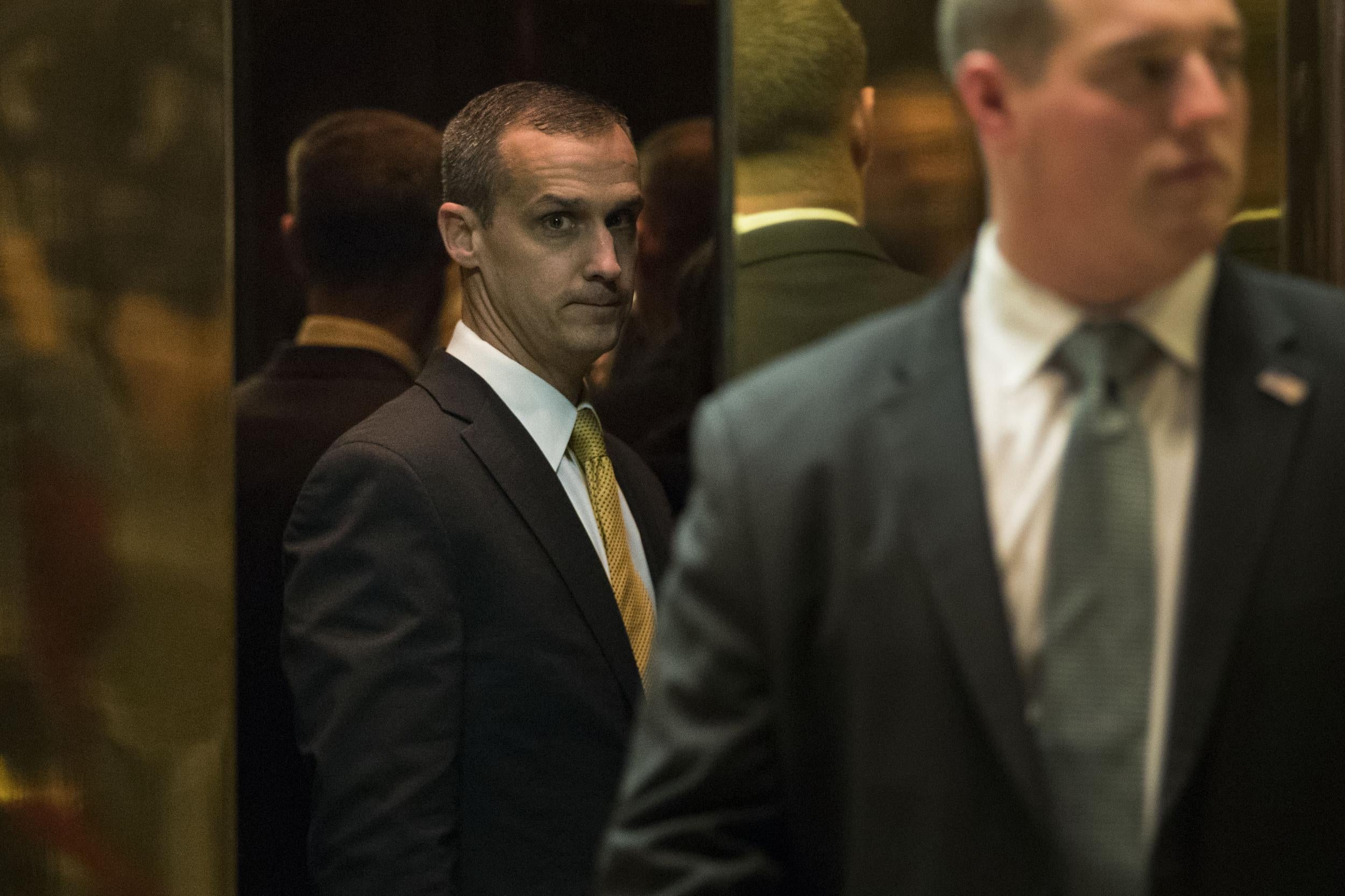 Corey Lewandowski (above) left Trump's campaign team in June 2016 and was replaced by Paul Manafort Getty Images