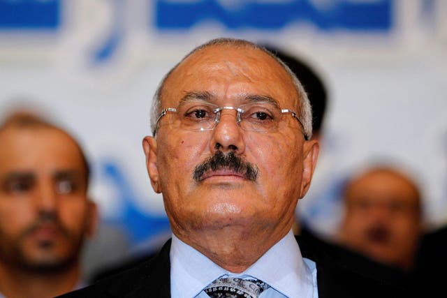 Yemen's former President Ali Abdullah Saleh at an event in Sanaa in September 2012