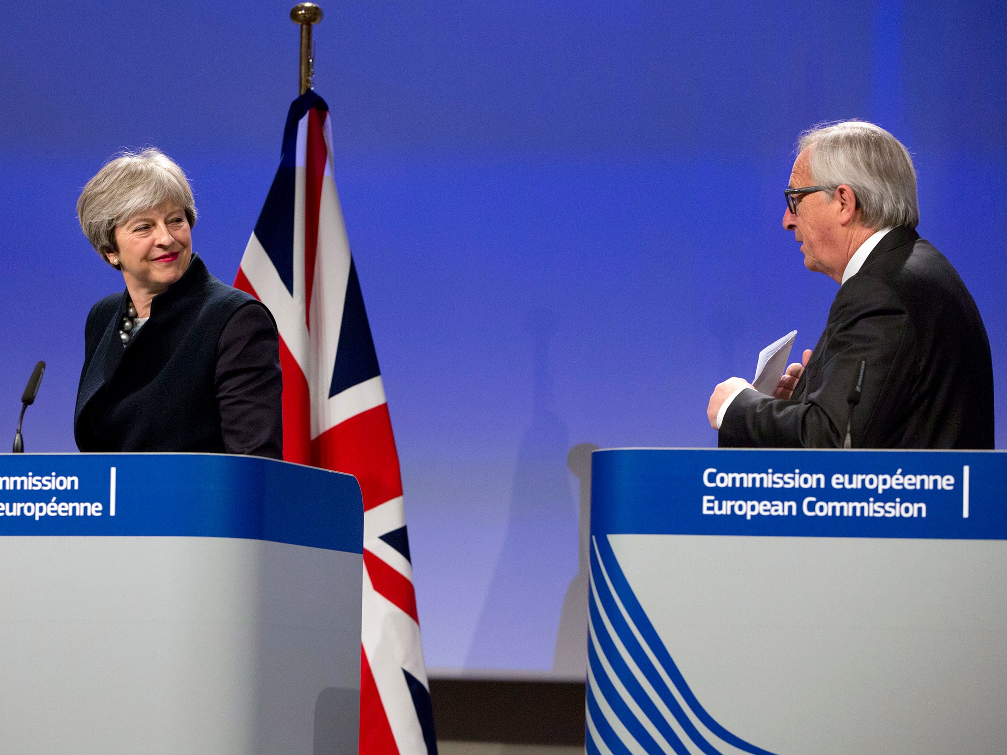Ms May and Jean Claude Juncker's press conference was all over in two minutes