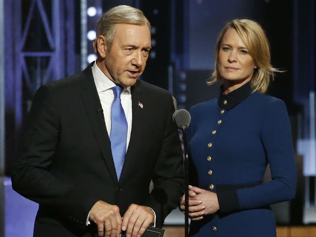 With Kevin Spacey off of 'House of Cards,' Robin Wright will star.  Both are shown here at the Tony Awards in New York City on November 6, 2017
