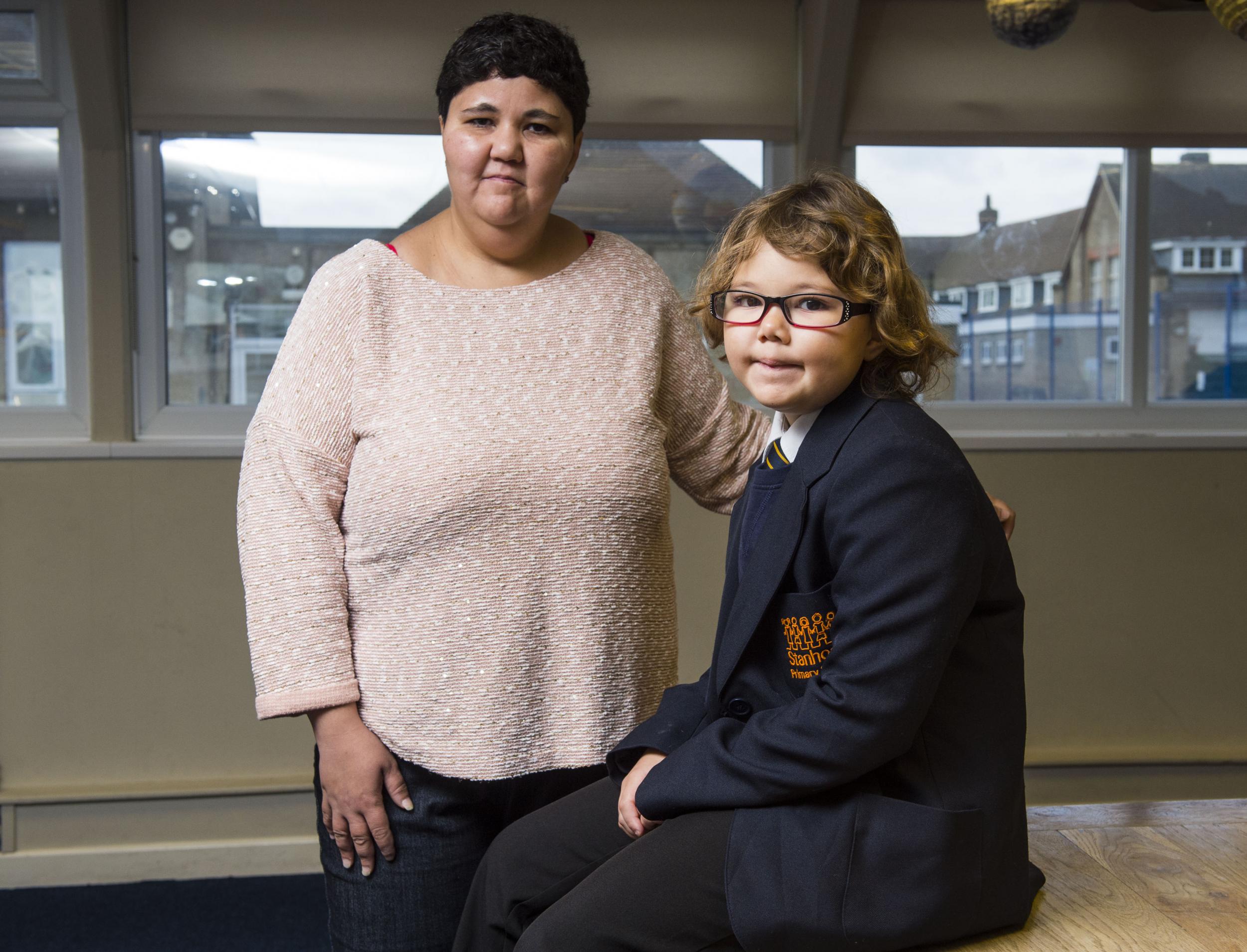 Emma Burnell, 8, and her mum, Tara