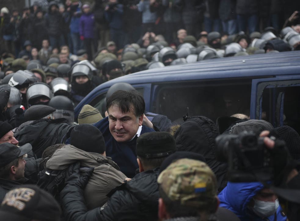 Police arrested Saakashvili, but supporters later managed to break him out of a police van