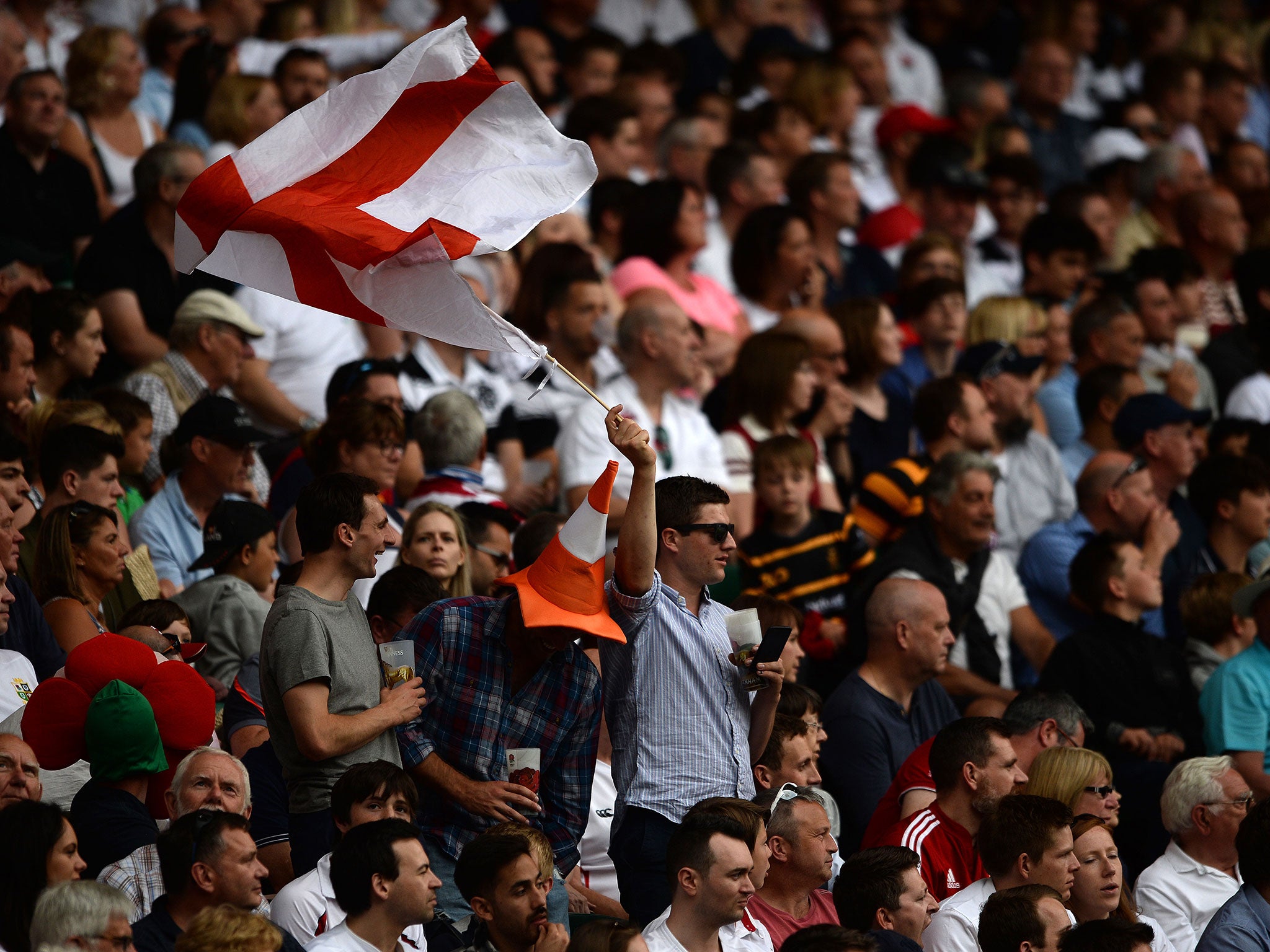 England fans enjoying themselves at Twickenham