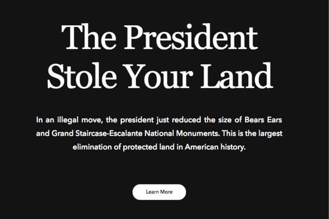 The company is pushing back against Mr Trump's weaking of land protections
