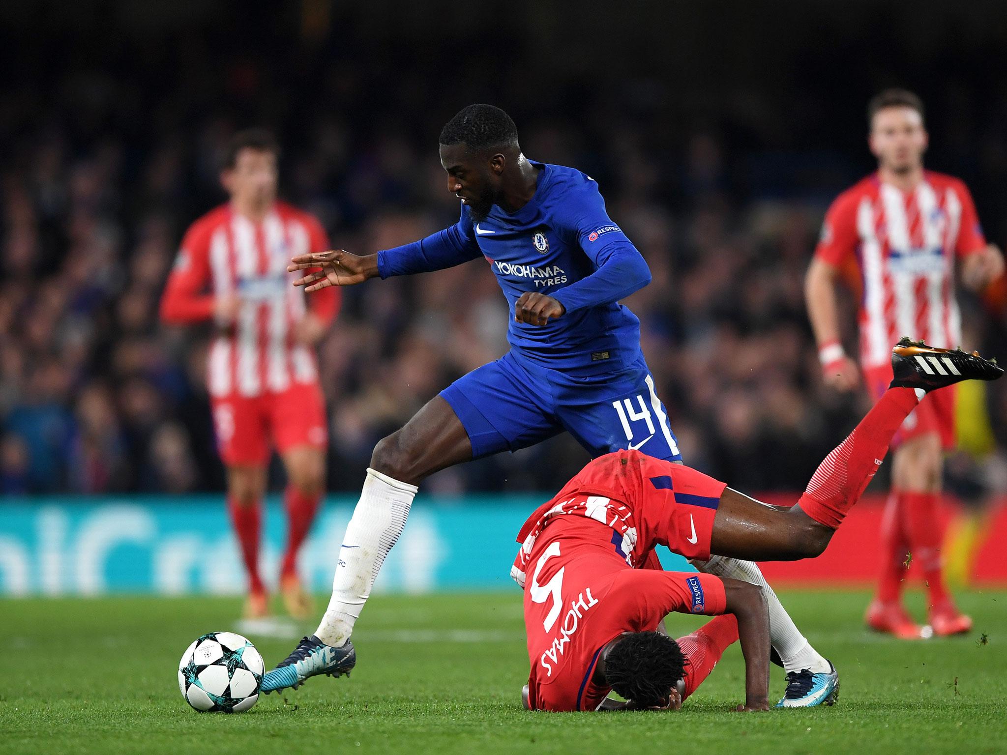 Tiemoue Bakayoko in action against Atletico Madrid on Tuesday