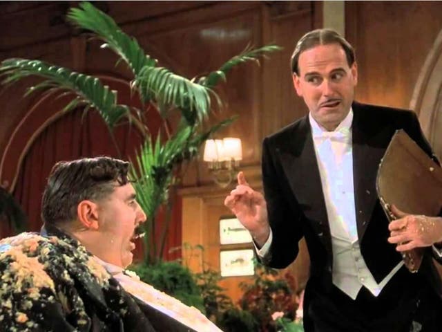 Terry Jones and John Cleese in the Mr Creosote sketch – a scene that Quentin Tarantino found too graphic