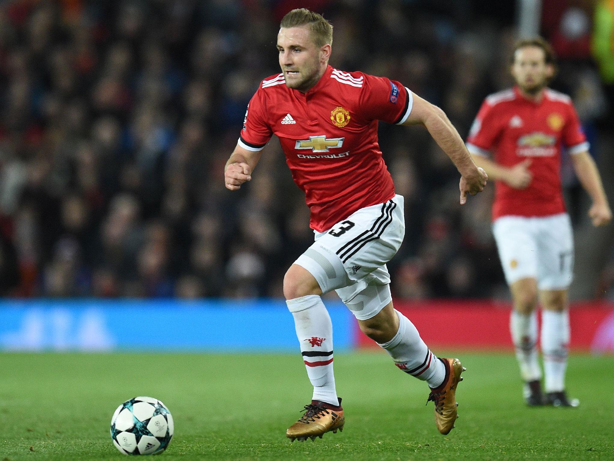 Luke Shaw in action for United against CSKA Moscow