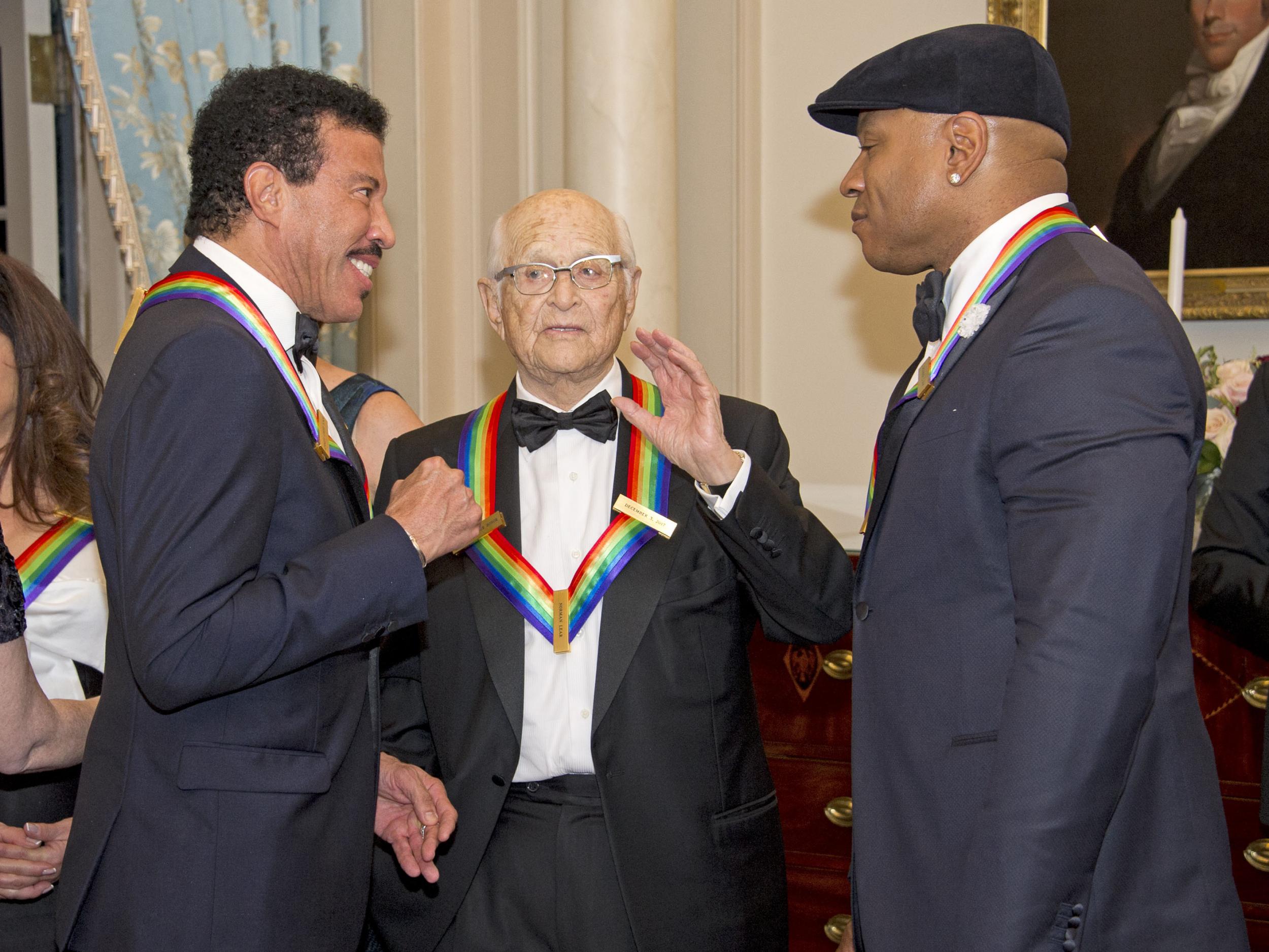 LL with singer Lionel Richie (left) and TV writer Norman Lear (centre) at the 40th Annual Kennedy Centre Honours earlier this month. LL was the first hip-hop artist to receive the honour