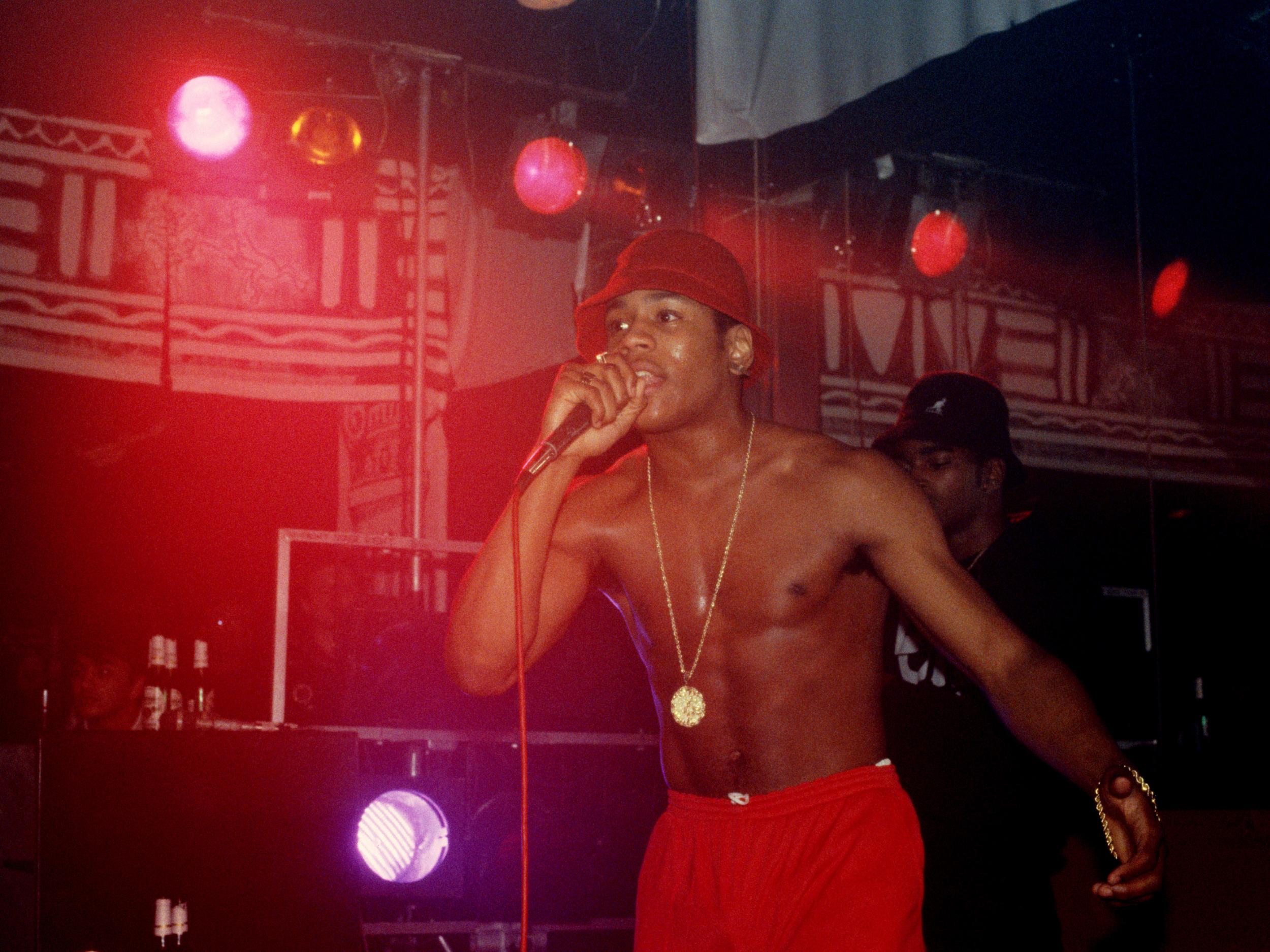 LL Cool J performing in London in 1985