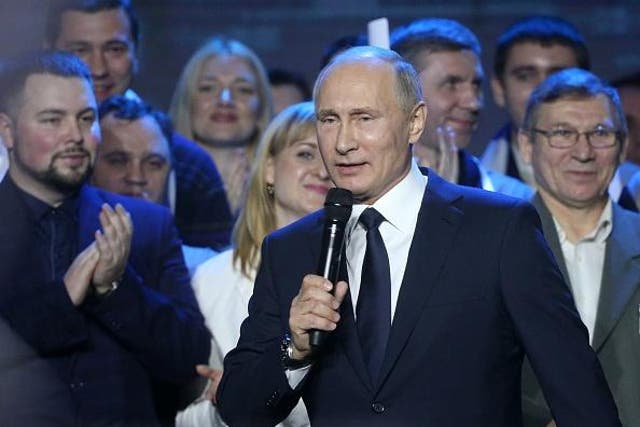 Vladimir Putin announces his intention to run for a fourth consecutive term in office