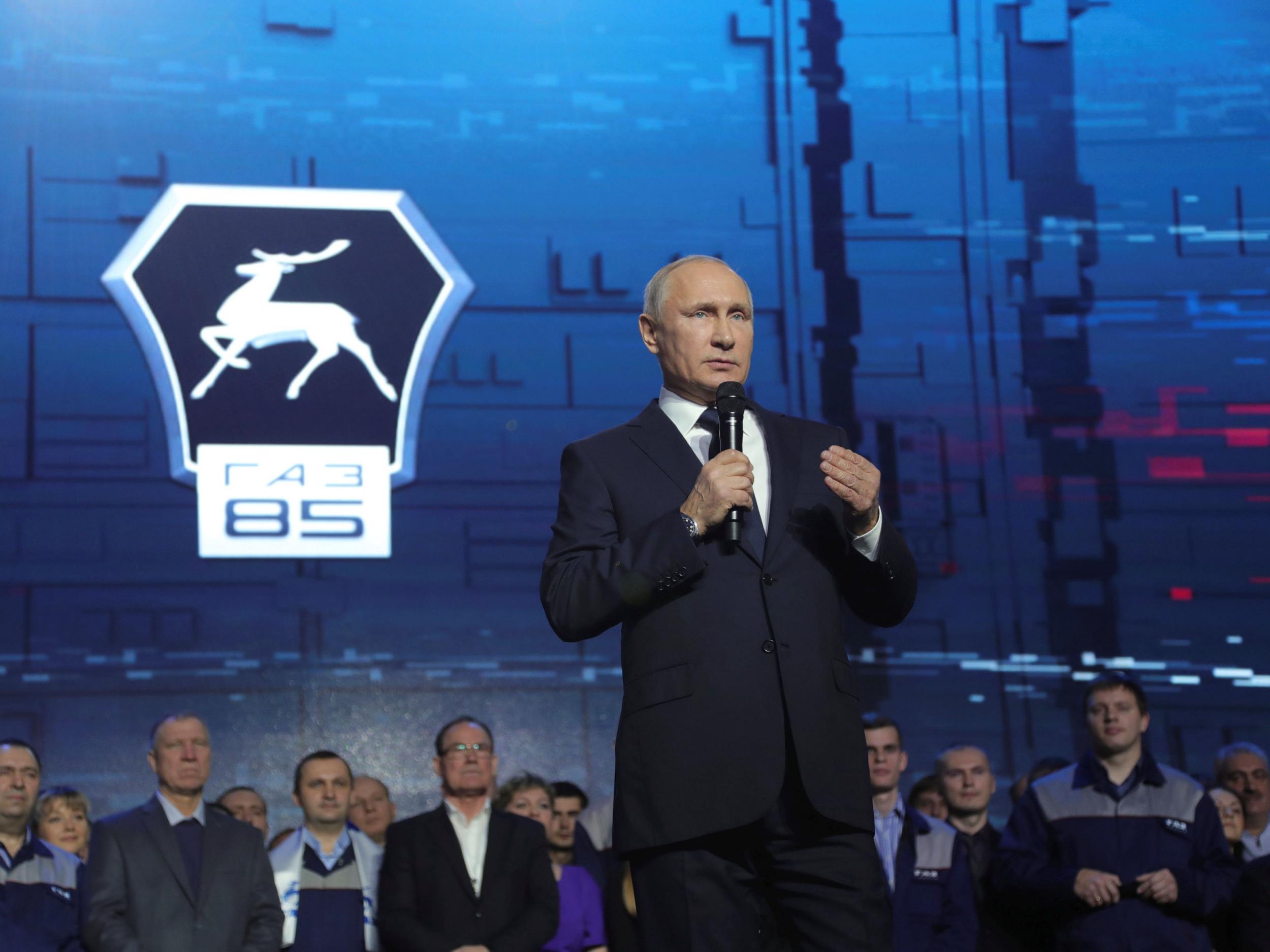The Russian leader made the announcement at a meeting with workers of a car factory