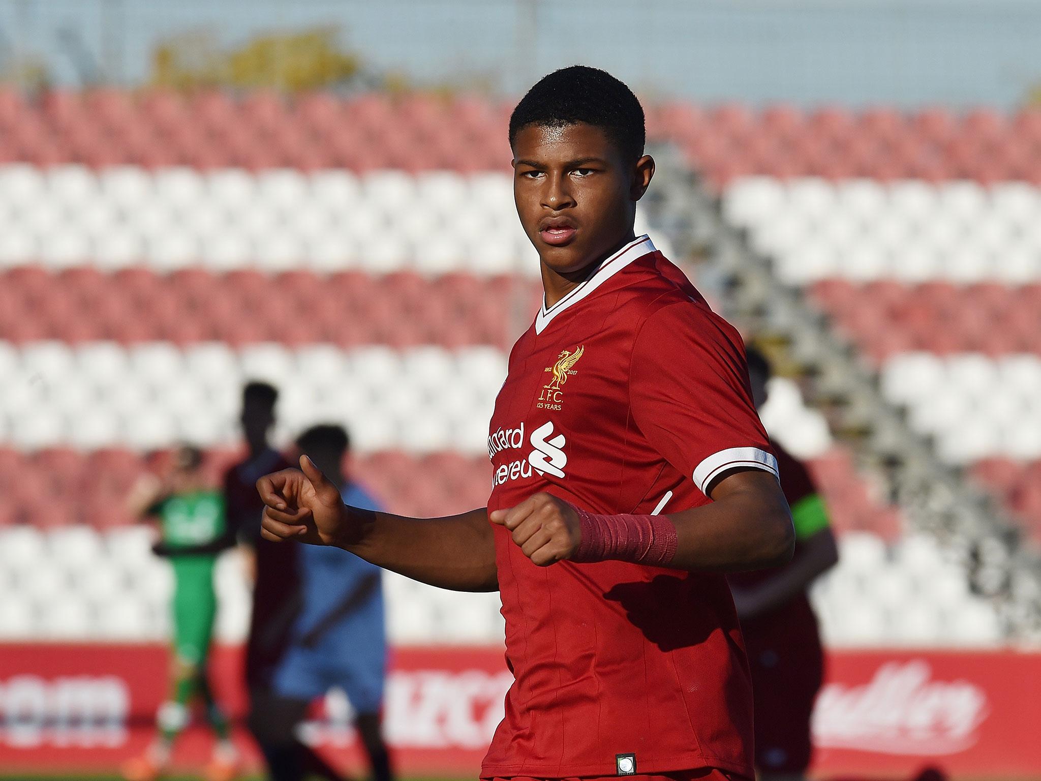 Rhian Brewster in action for Liverpool against Spartak Moscow