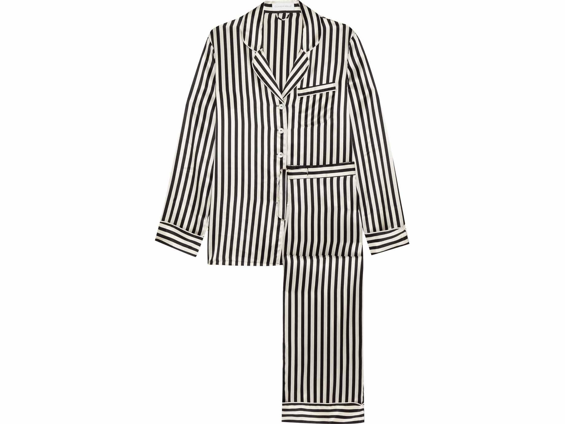 Olivia Von Hale, Lila Striped Silk Satin Pyjama Set, £380, Net-a-Porter