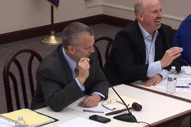 State Representative Daryl Metcalfe interrupted a male colleague who tapped his arm to say "I don't like men," during a committee meeting in Harrisburg, Pennsylvania, on 5 December