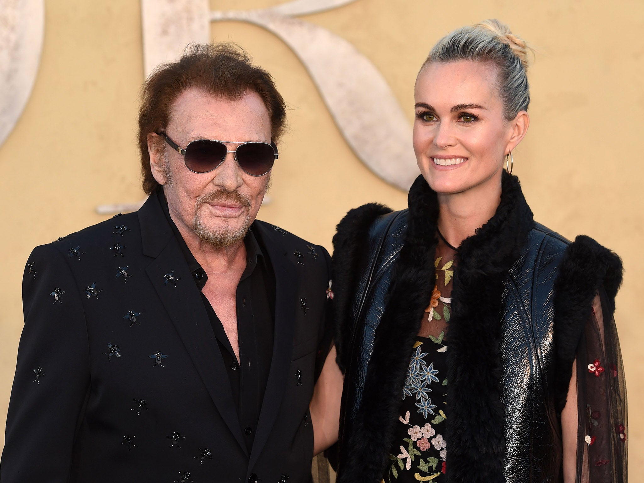 Johnny Hallyday and wife Laeticia in California for a Dior fashion show in 2017