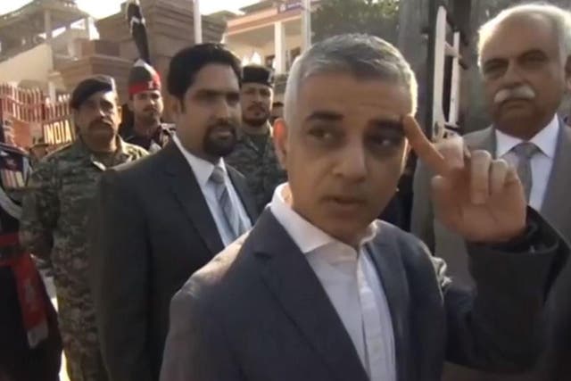Sadiq Khan made the highly symbolic journey from India to Pakistan on foot