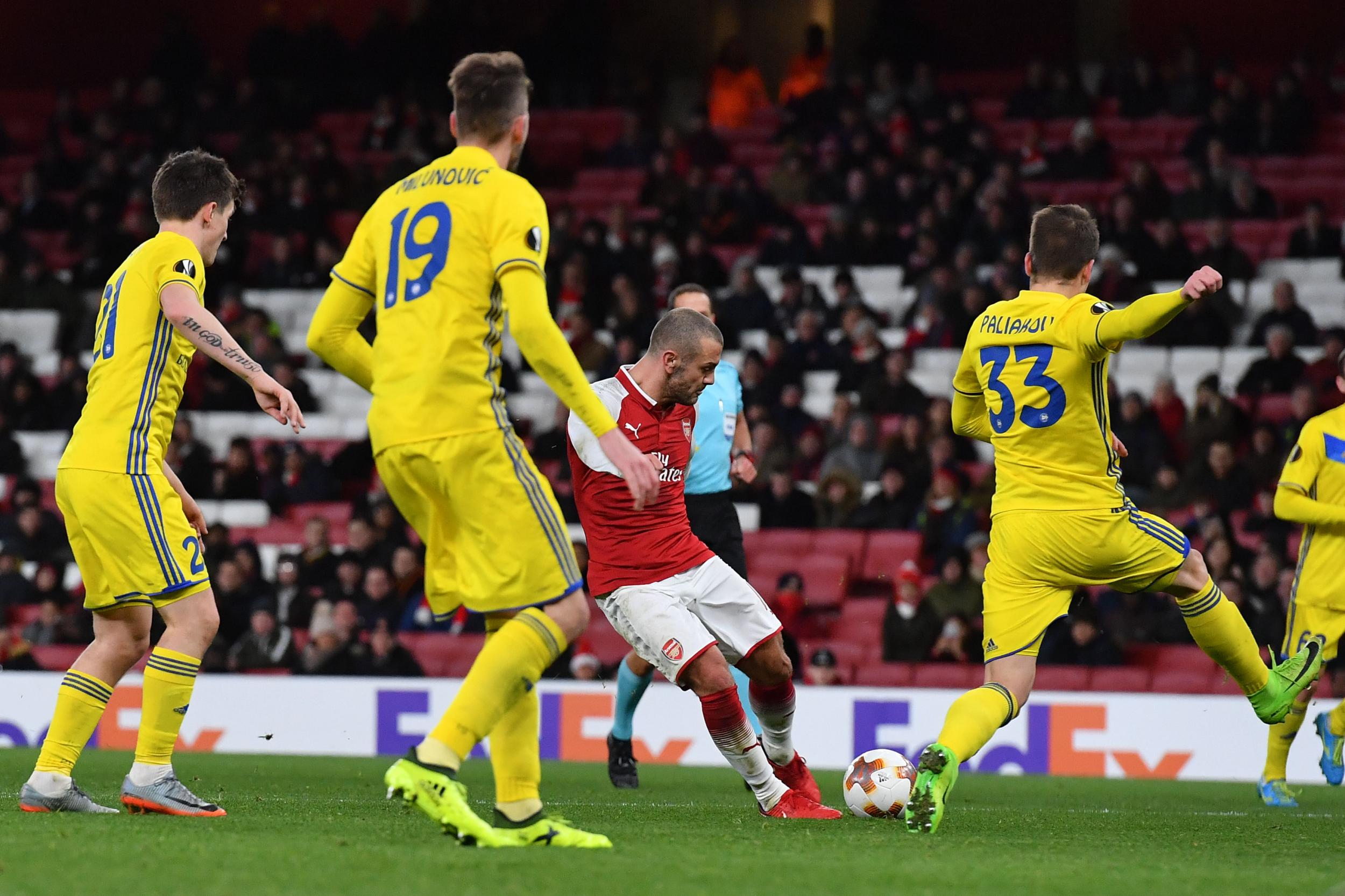 Jack Wilshere scores with a powerful finish