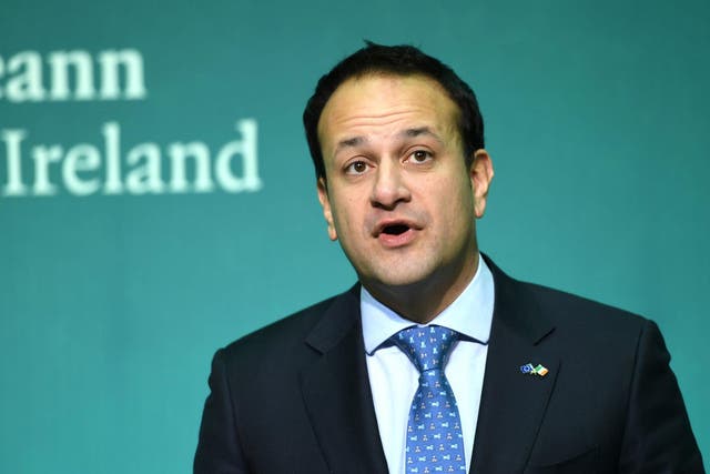 Ireland's Prime Minister Leo Varadkar reacts to news that the UK has reached a Brexit 'divorce' deal with the EU, including on the issue of the Irish border