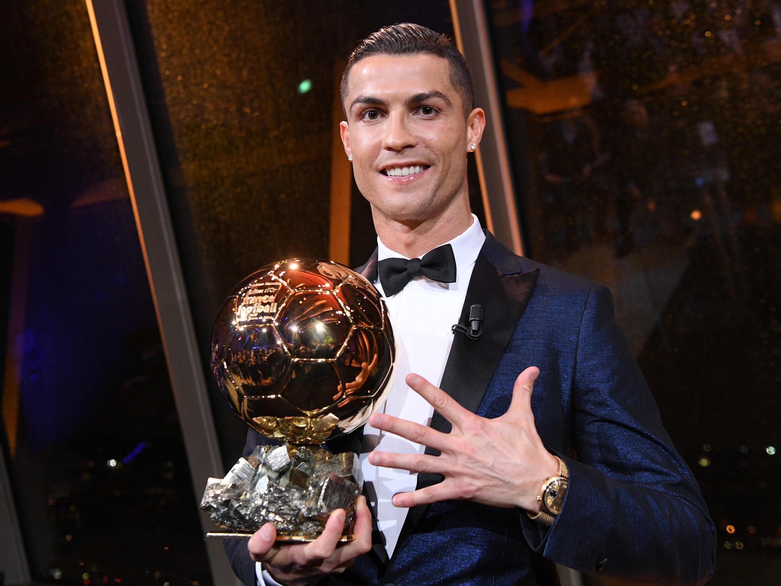 Cristiano Ronaldo crowns himself 'best player in history' after fifth Ballon  d'Or, The Independent