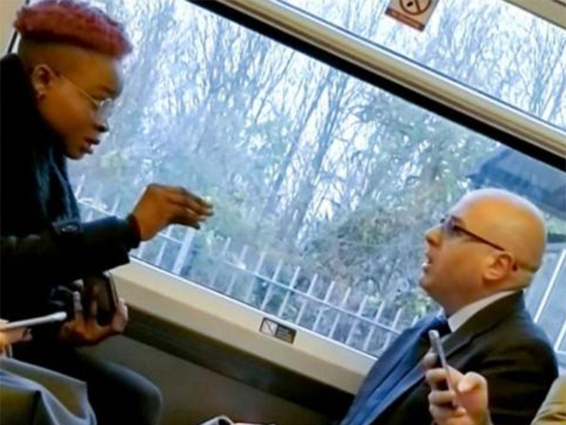 Mr Prince argued with the unnamed woman for about five minutes aboard the rush hour train from Dartford to London