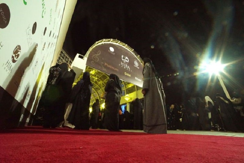 Women arrive at the concert in the Saudi capital Riyadh on 6 December 2017