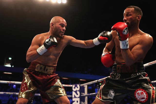 Caleb Truax, left, stunned Britain's James DeGale in bloody fashion