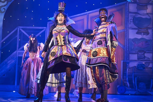 ‘The more they boo, the more I cackle’: Amrou Al-Kadhi (left) as Dame Judy Hench in ‘Jack and the Beanstalk’