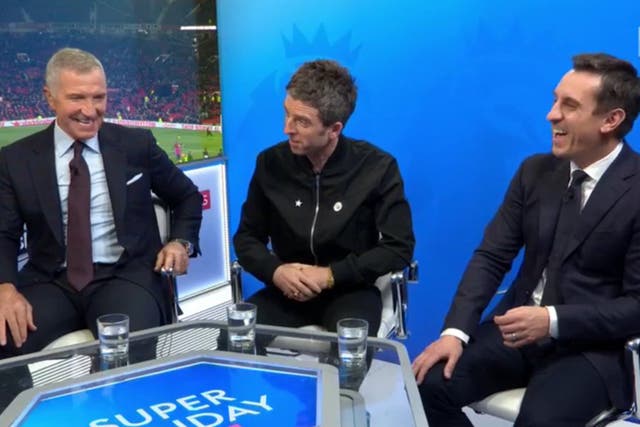 Noel Gallagher was invited into the Sky Sports studio for their Manchester derby coverage