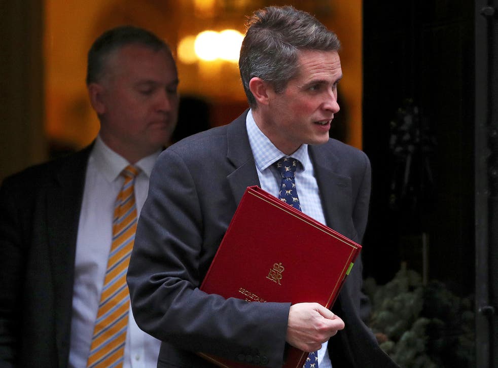 Britain's Secretary of State for Defence Gavin Williamson leaves No 10