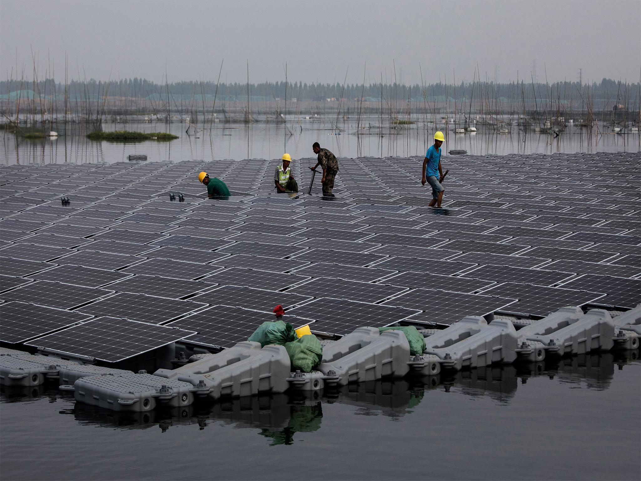 China to build world's largest floating solar power plant in major