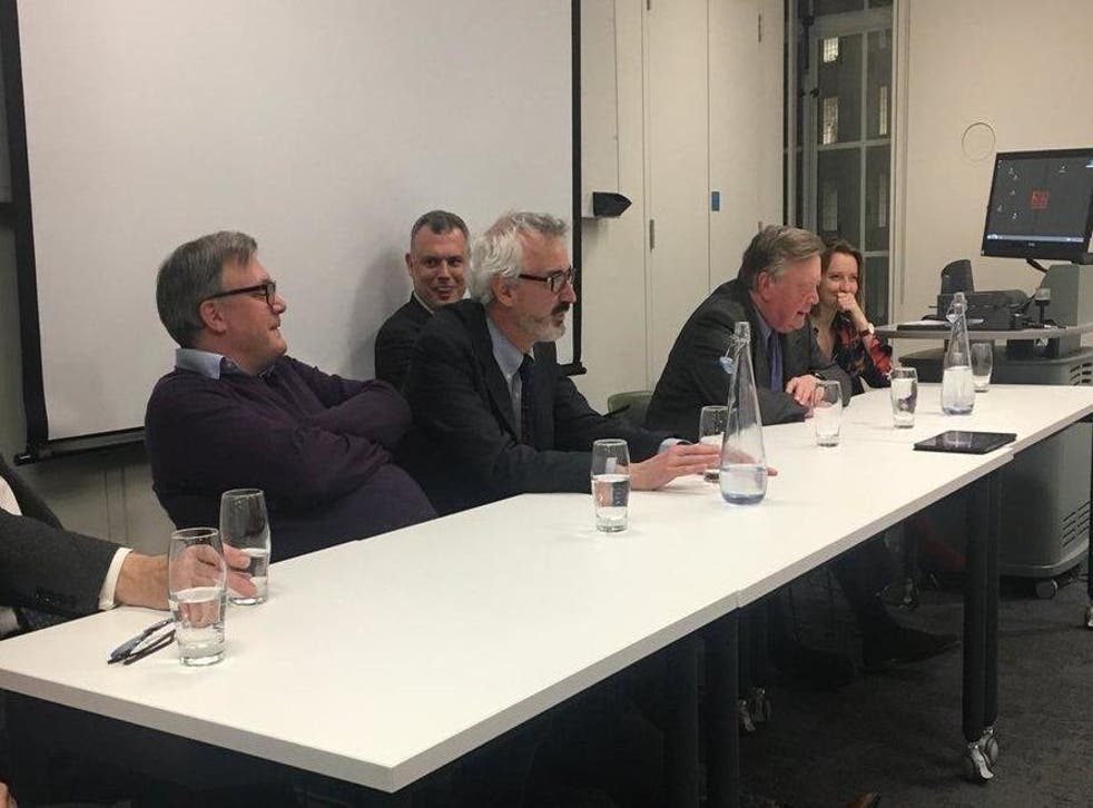 Kenneth Clarke (second right) with Ed Balls, Jon Davis, Nick Macpherson and Clare Lombardelli at King’s College London last week