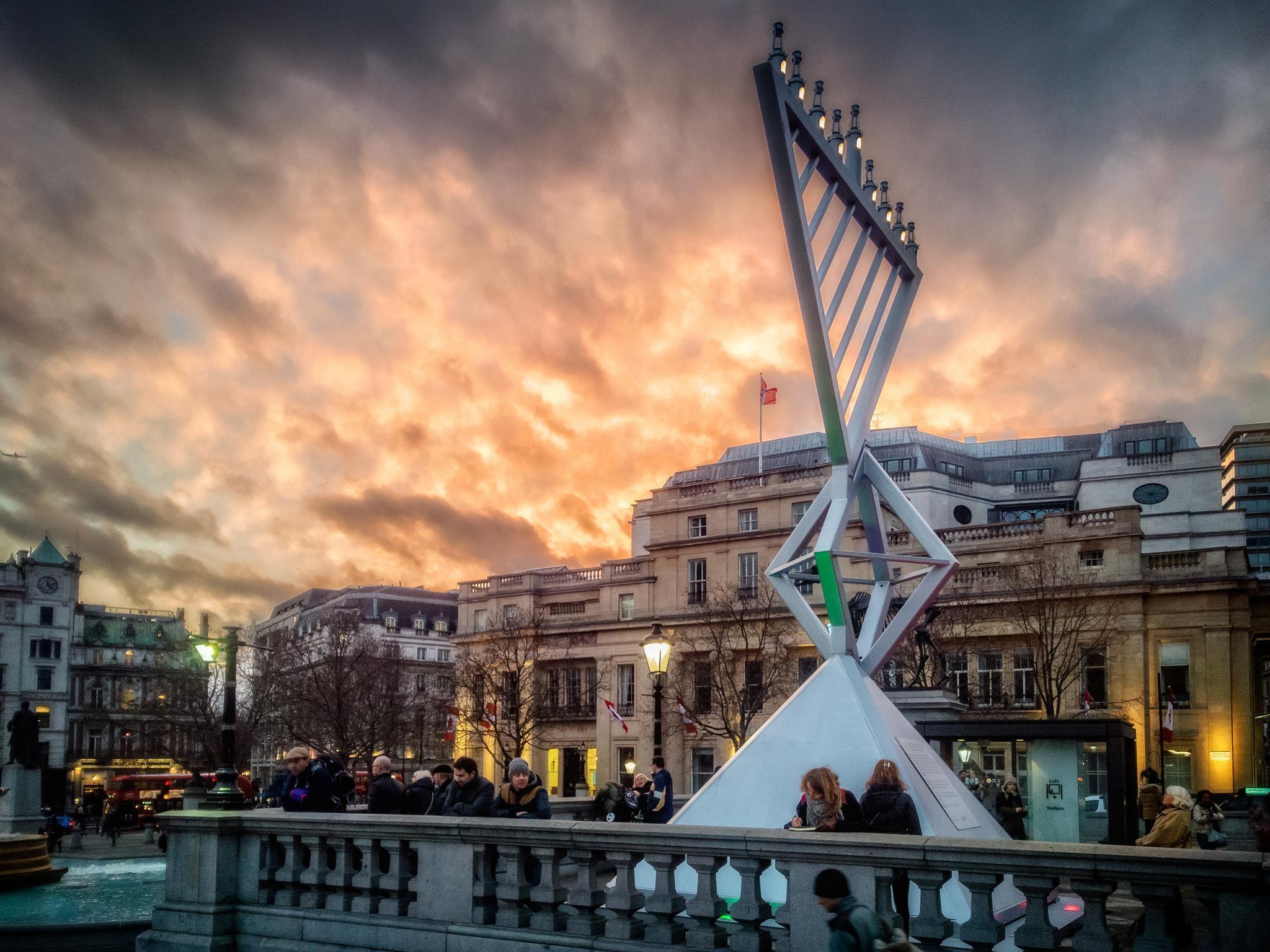 The Trafalgar Square menorah will be lit every night until 20 December