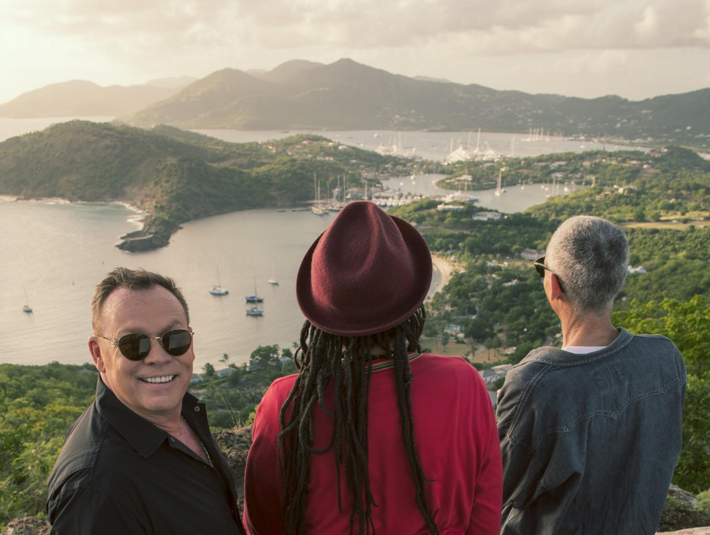 Ali Campbell, Astro and Mickey Virtue take in the views