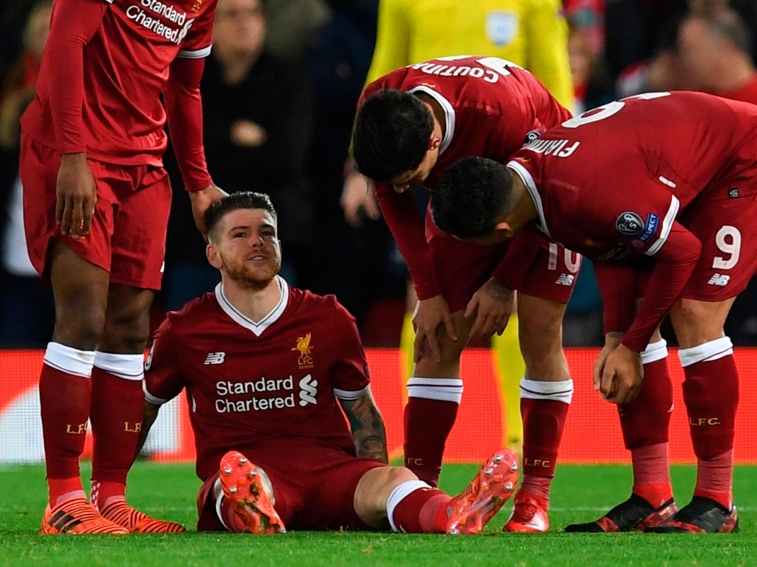 Alberto Moreno injured his ankle during Liverpool's Champions League win over Spartak Moscow
