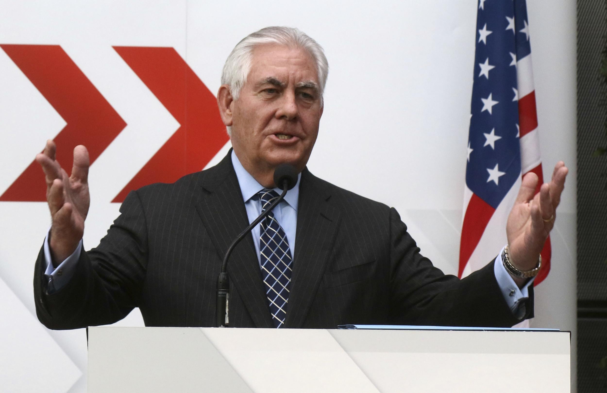 U.S. Secretary of State Rex Tillerson speaks at the OSCE Foreign Ministers in Vienna, Austria, Thursday, Dec. 7, 2017