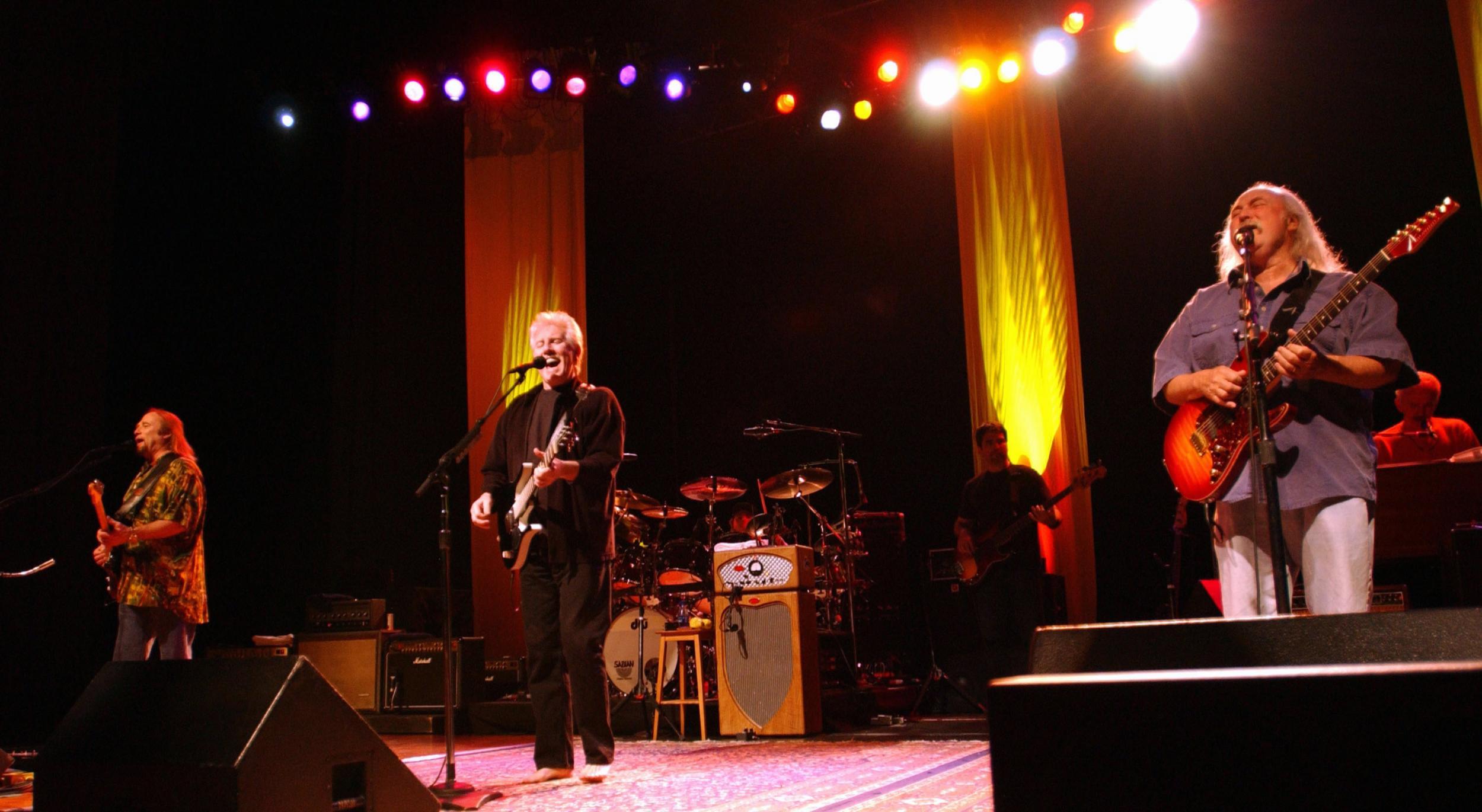 Music group Crosby Stills & Nash perform at the Assembly Hall April 13, 2003 in Champaign, Illinois. Credit: Scott Harrison/Getty Images.
