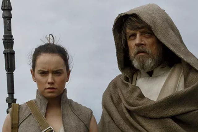 Daisy Ridley and Mark Hamill in Star Wars: 'The Last Jedi.' Credit: Lucasfilm.