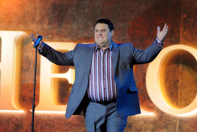 Peter Kay performs live on stage during the Heroes Concert at Twickenham Stadium, in aid of the charity Help For Heroes, on September 12, 2010 in London, England. Credit: Jim Dyson/Getty Images.