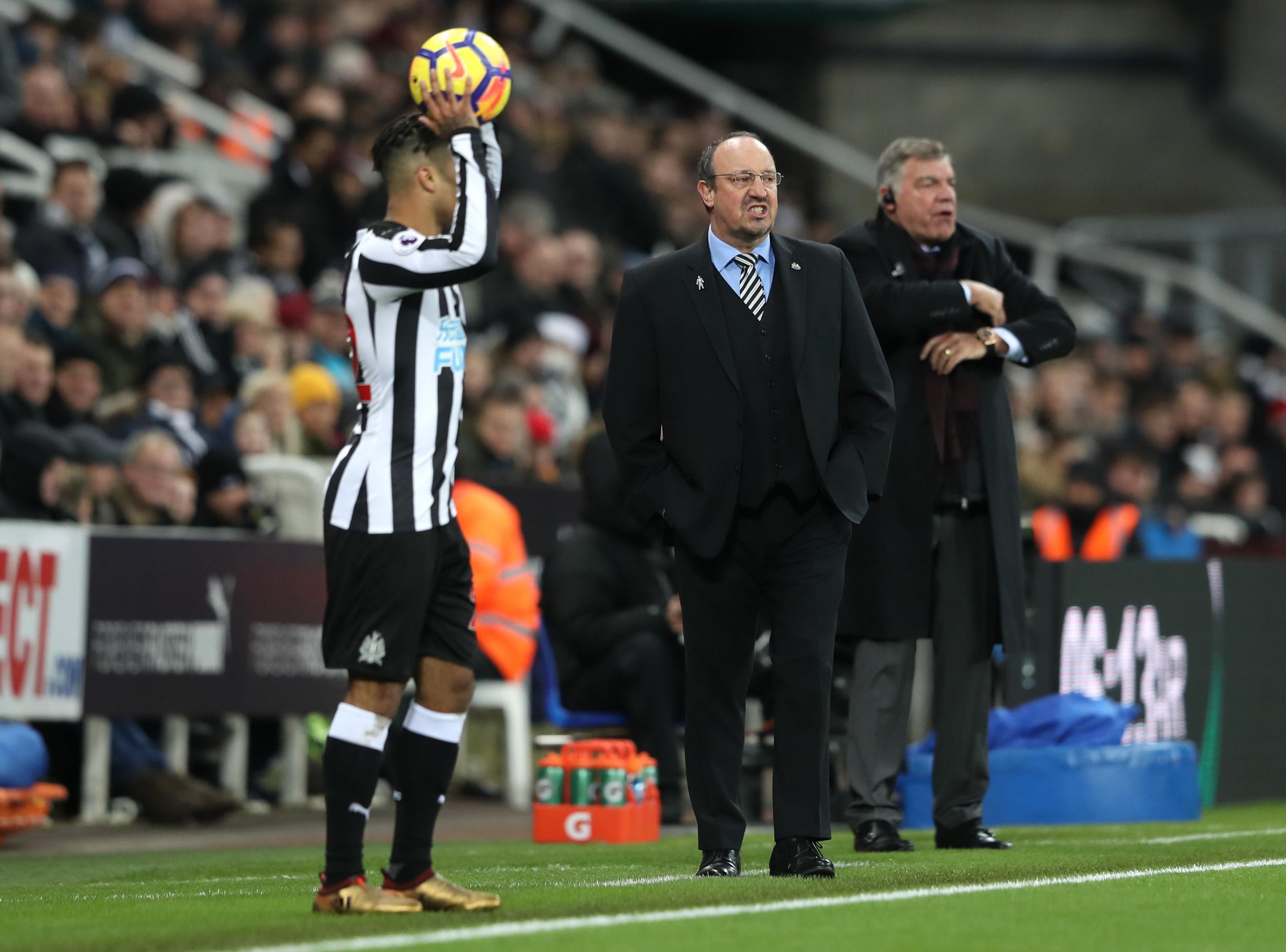 Rafa Benitez watches on from the touchline