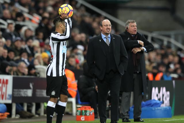 Rafa Benitez watches on from the touchline