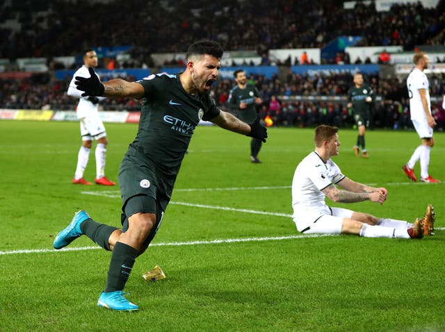 Sergio Aguero put the icing on the cake as Manchester City made history
