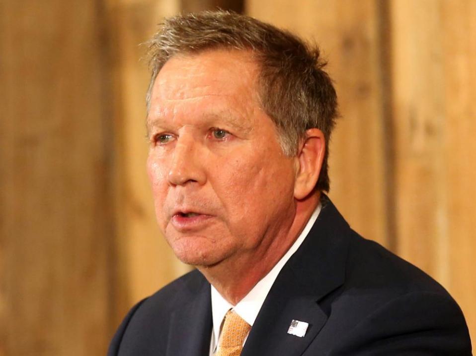 Ohio Governor John Kasich speaks during news conference in Columbus