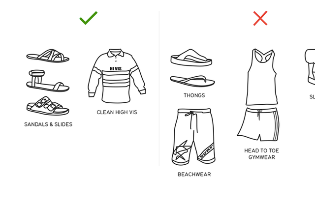 Dress code: banned items of clothing and footwear at Qantas lounges